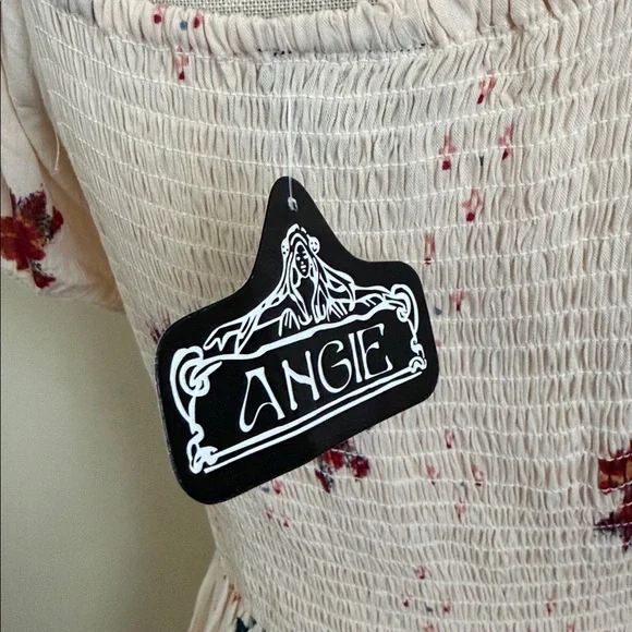 Angie Cream Floral Midi Dress - Picture 9 of 14